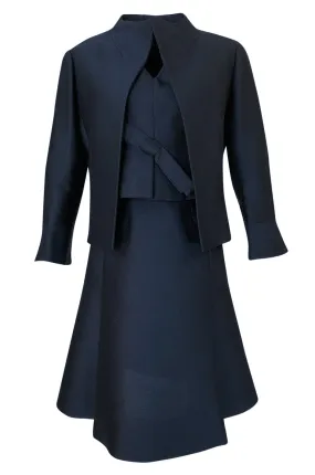 1950s Christian Dior Midnight Blue Demi-Couture 3 Piece Dress Suit