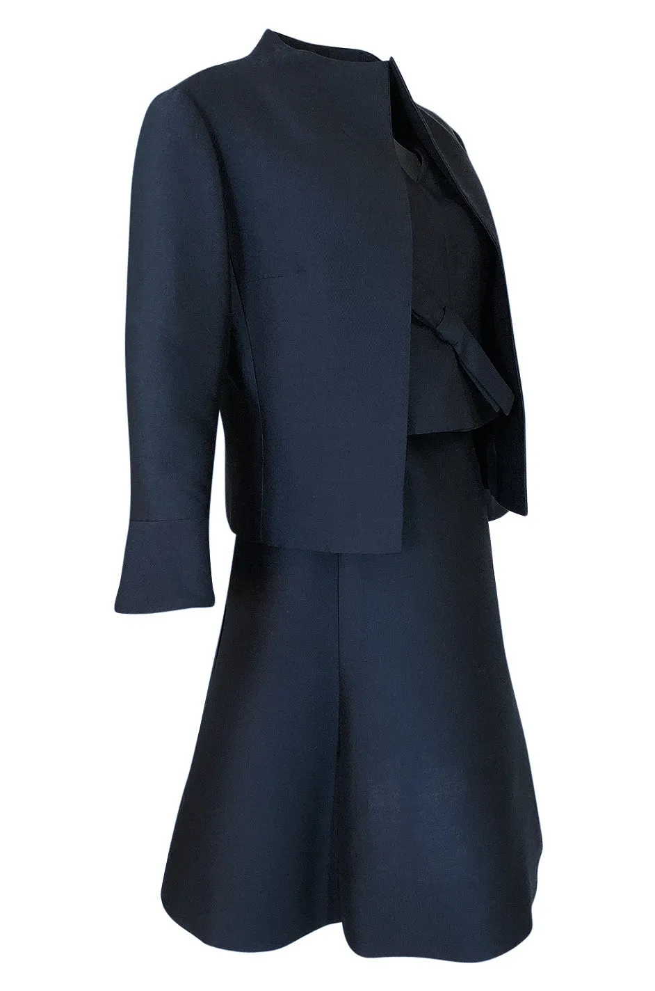 1950s Christian Dior Midnight Blue Demi-Couture 3 Piece Dress Suit