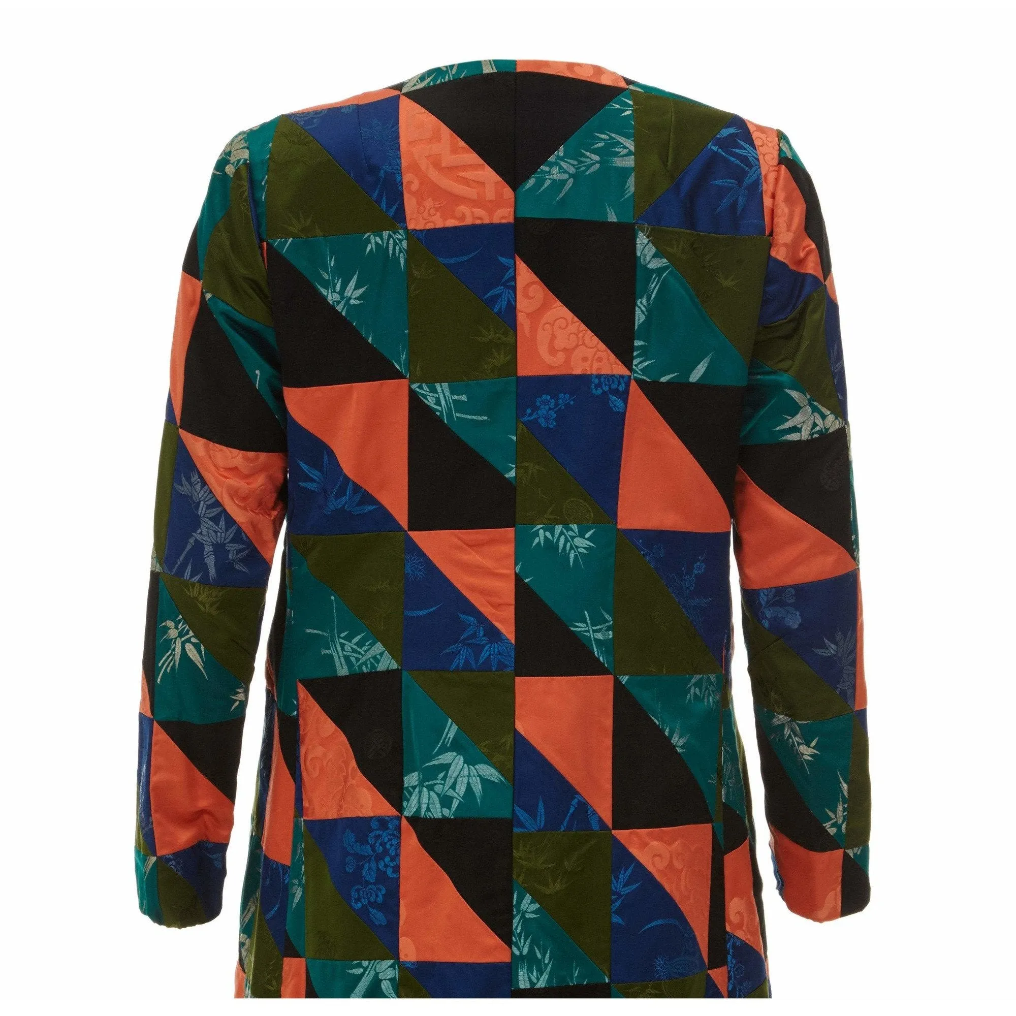 1960s Couture Patchwork Chinese Silk Coat