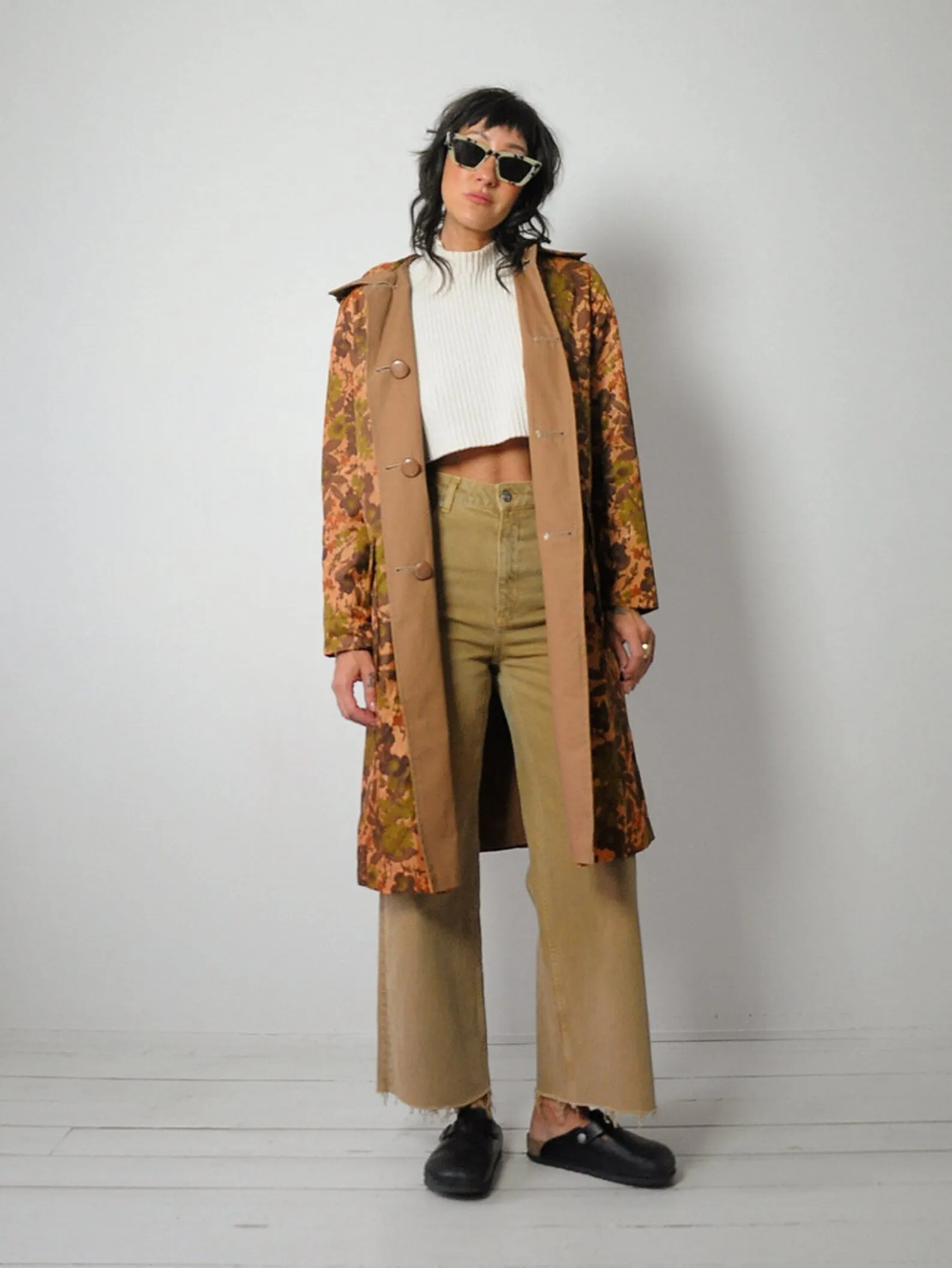 1960's Reversible Floral Trench Coat