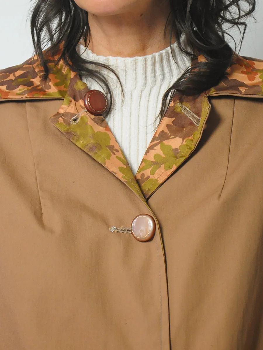 1960's Reversible Floral Trench Coat