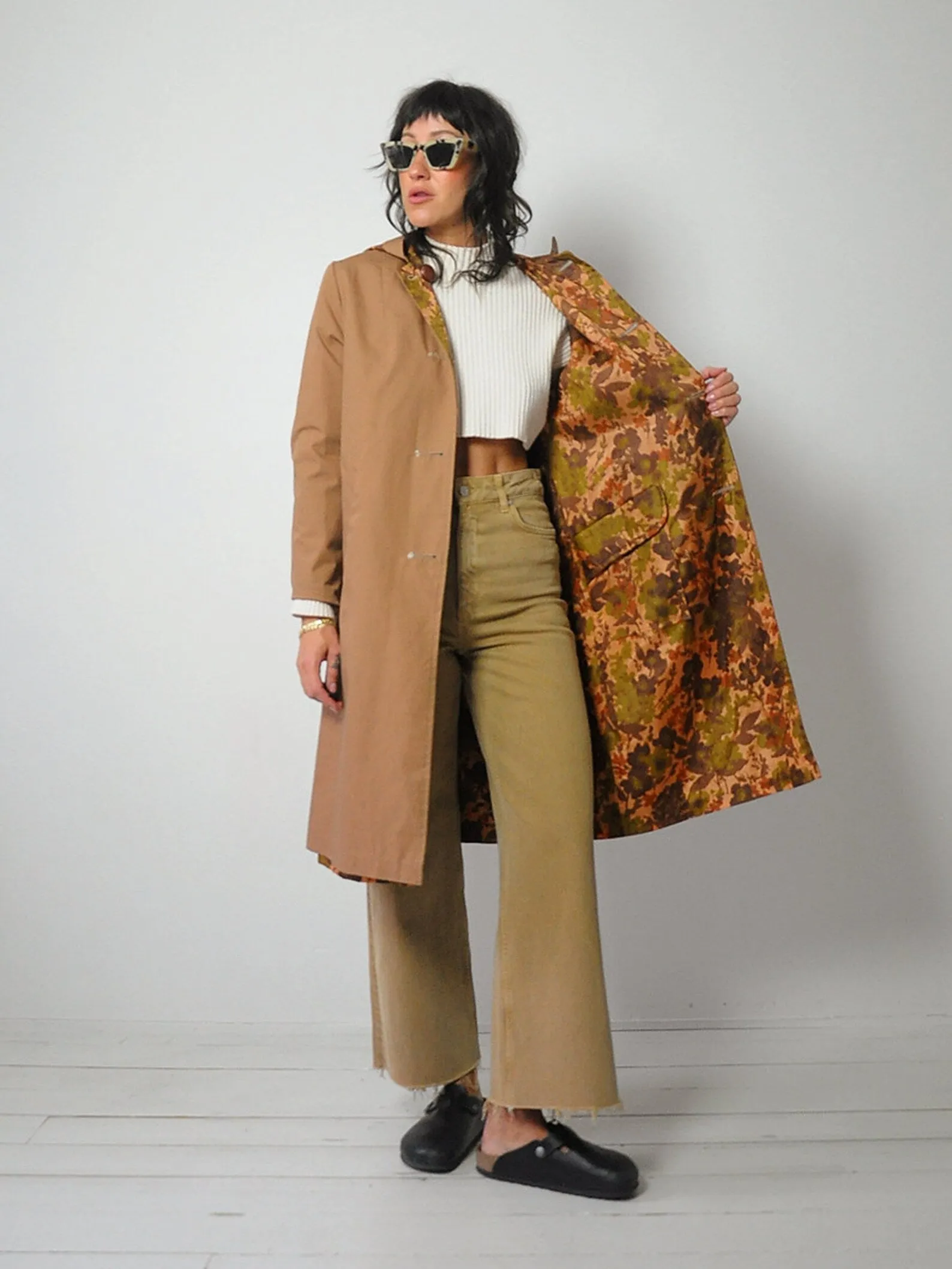 1960's Reversible Floral Trench Coat