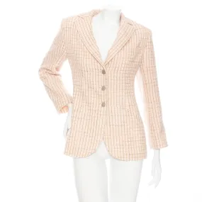 1998 Pink Wool-Blend Tweed Blazer