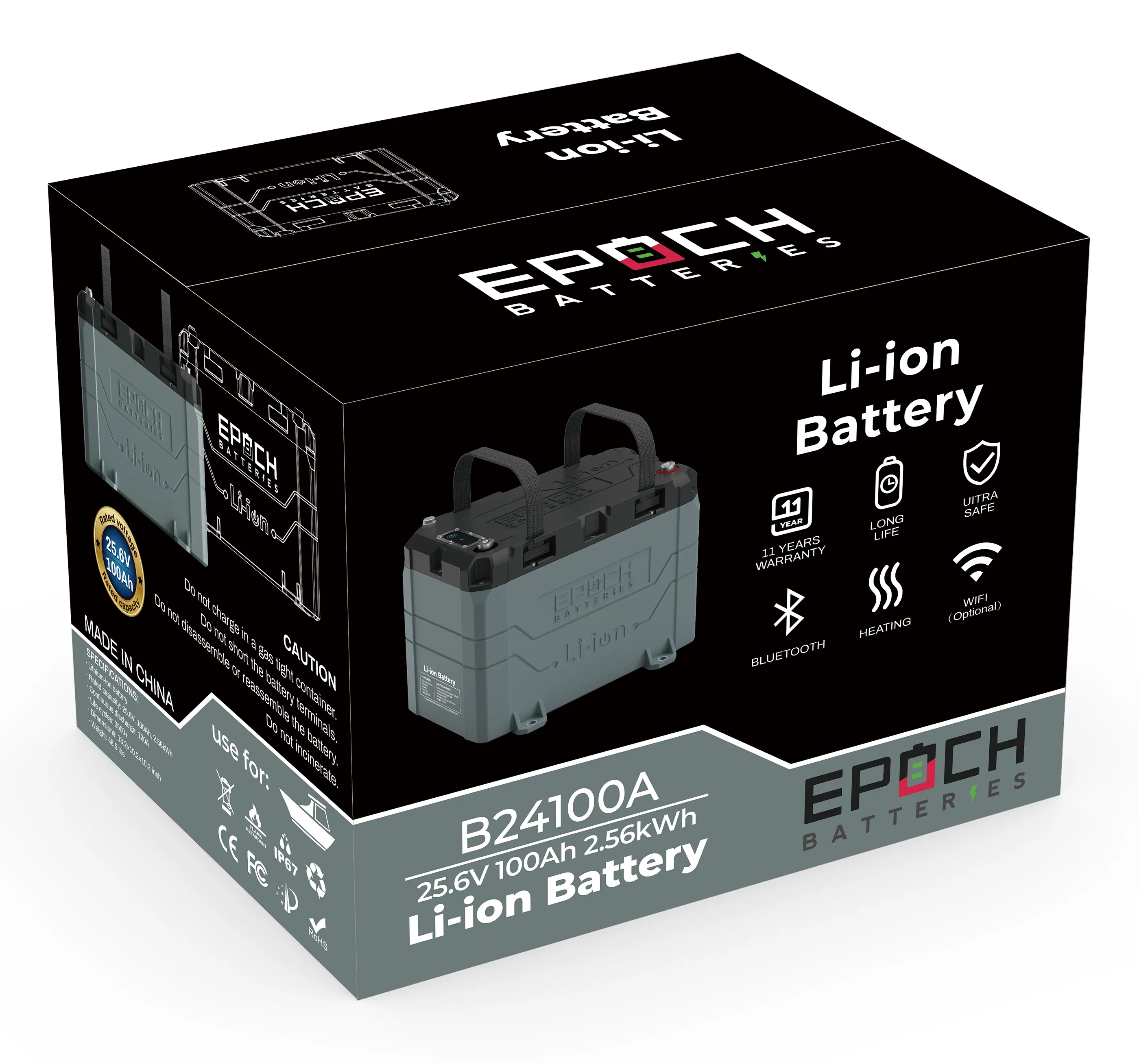 24V 100Ah | Heated & Bluetooth | LiFePO4 Battery