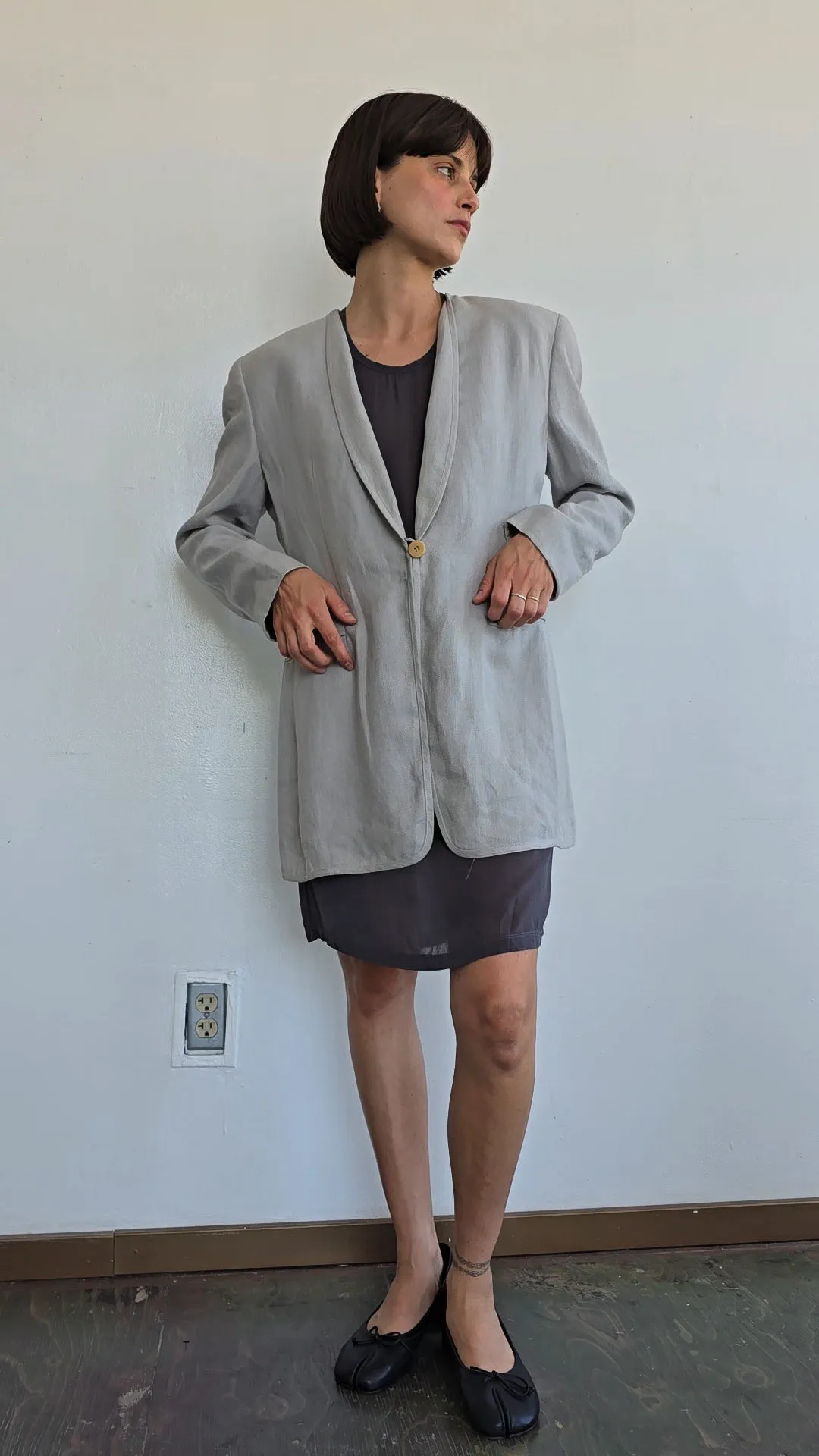 Armani Pewter Linen Blazer (L)