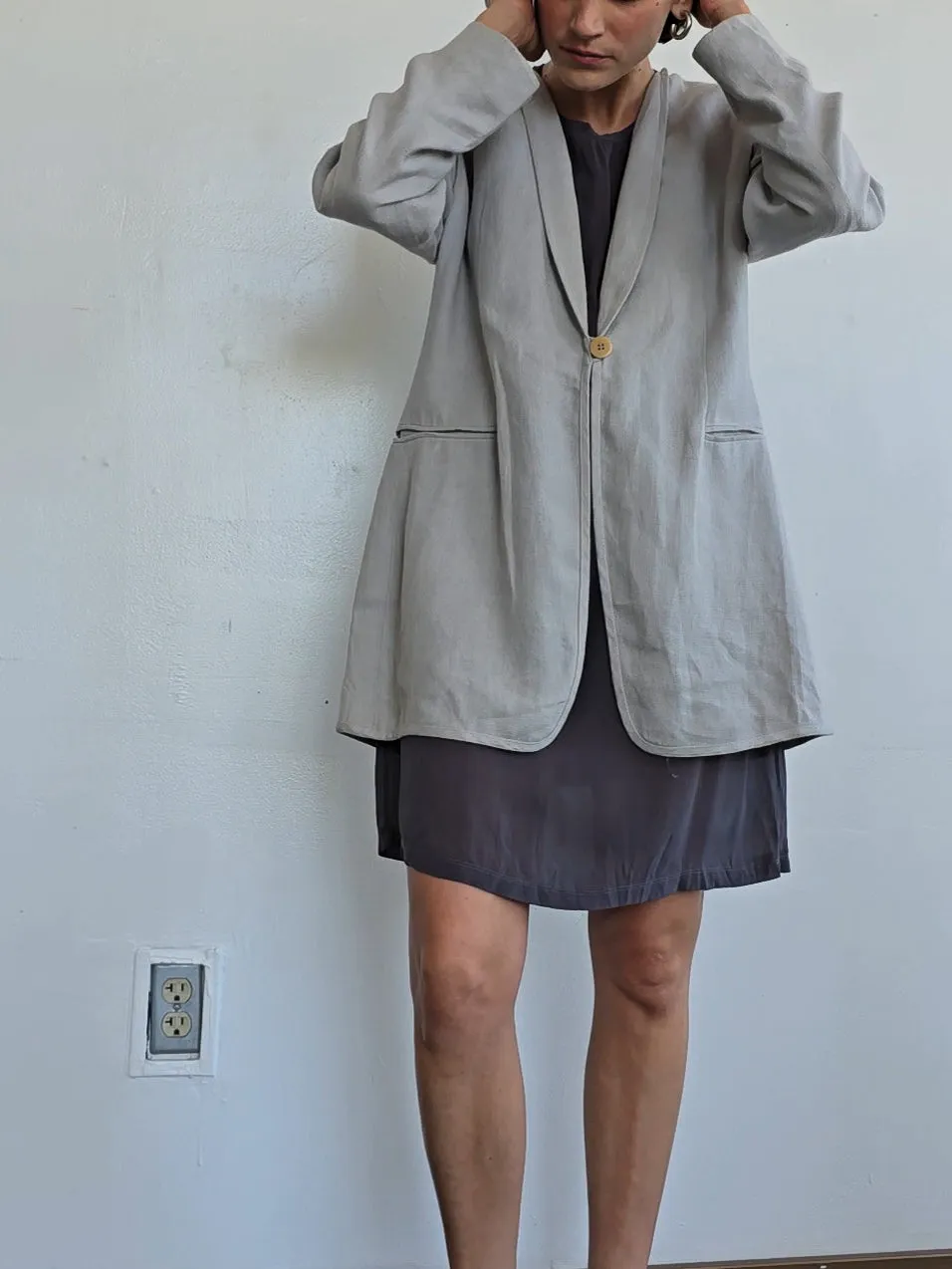 Armani Pewter Linen Blazer (L)