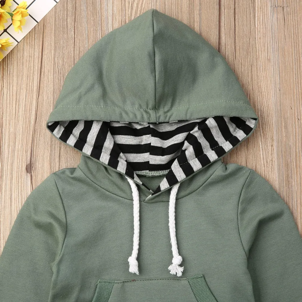 Baby Boy Hoodie and Pants Set with Adorable Stripes