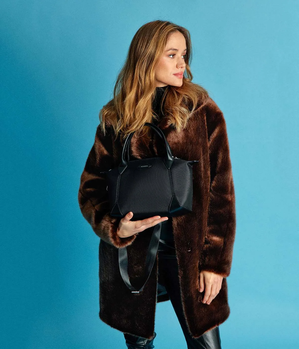 Babylone Vegan Fur Coat | Chocolate