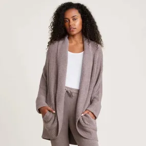 Barefoot Dreams Cozychic Xxs/Xs Lite Waffle Cocoon Driftwood Cardigan