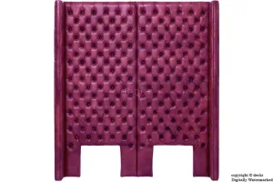 Beauchamp Buttoned Courtyard Leather Headboard Aubergine