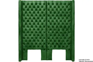 Beauchamp Buttoned Courtyard Leather Headboard Green