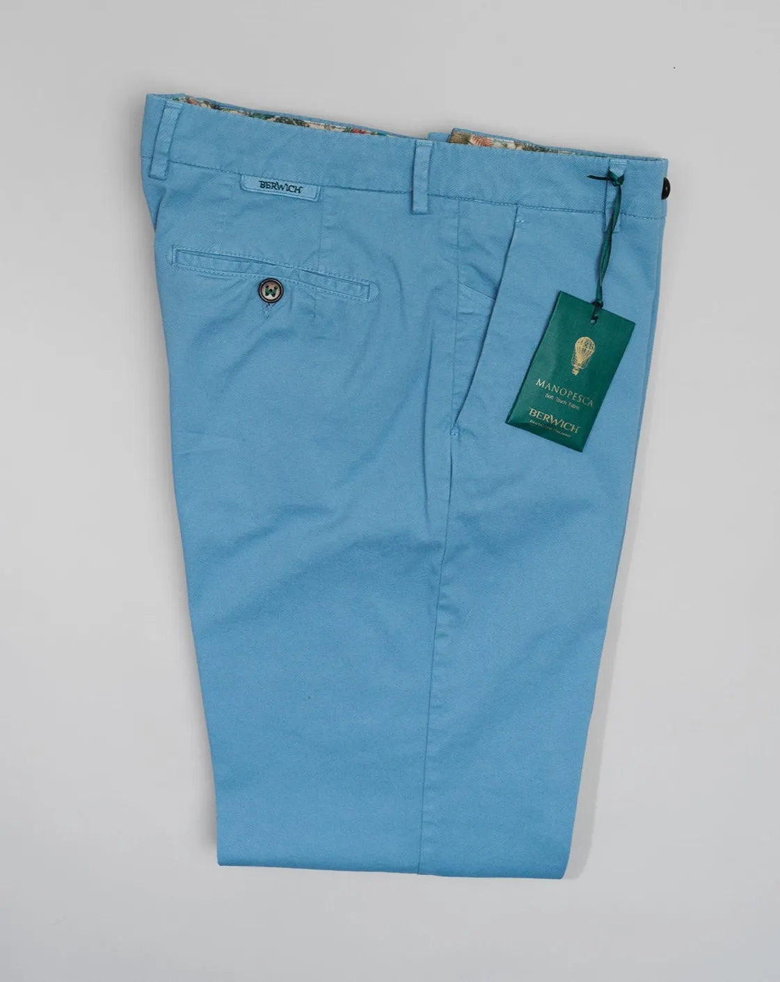 Berwich Morello Garment Dyed Chinos / Azzurro