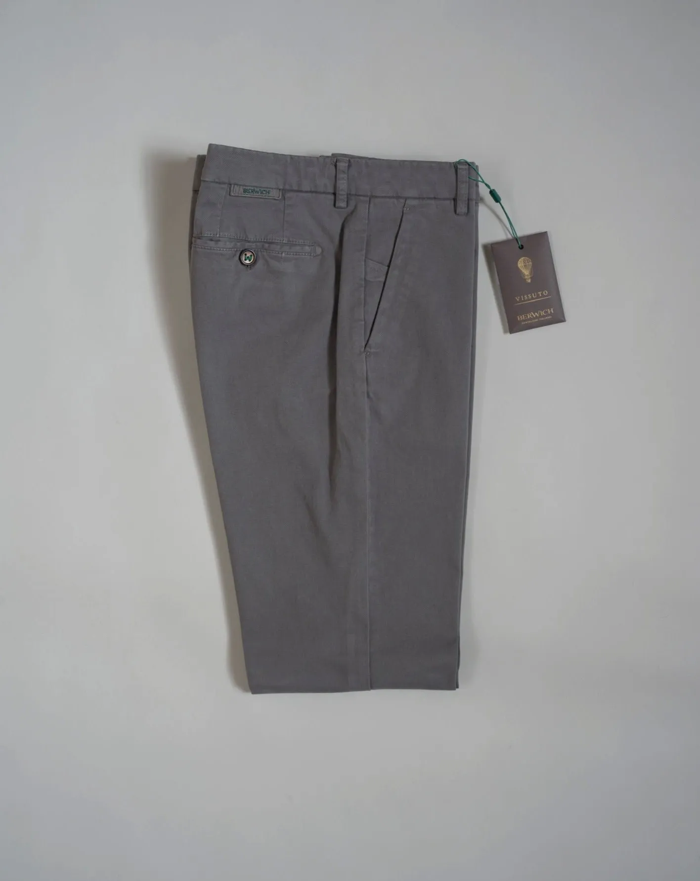 Berwich Morello Garment Dyed Chinos / Bitume / Grey