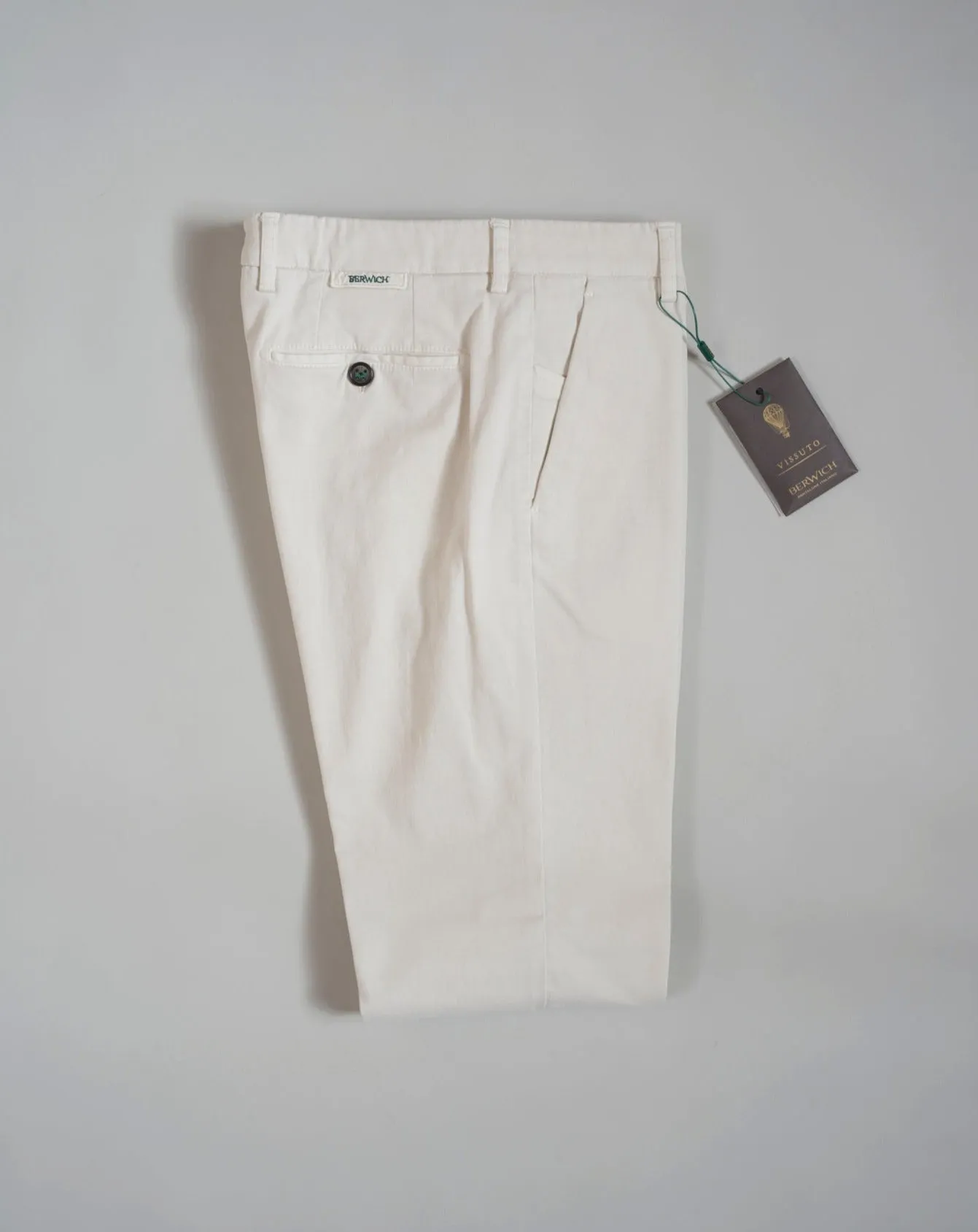 Berwich Morello Garment Dyed Chinos / Latte / Off White