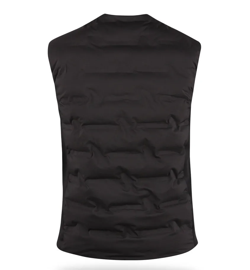 Black Contrast Golfwear Vests Zipup Waistcoats Puffer Warm Winter Stylish Mens Korean Style Outdoor Wellon