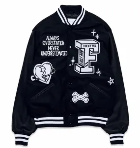 Black unisex varsity jacket