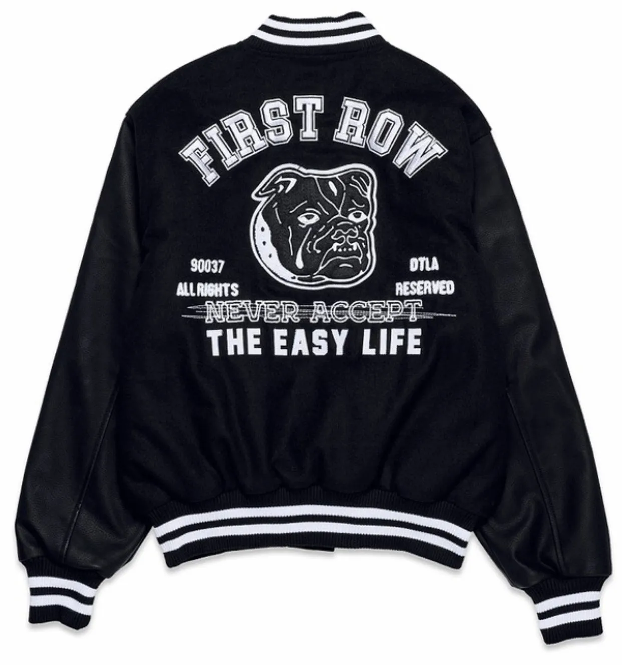 Black unisex varsity jacket