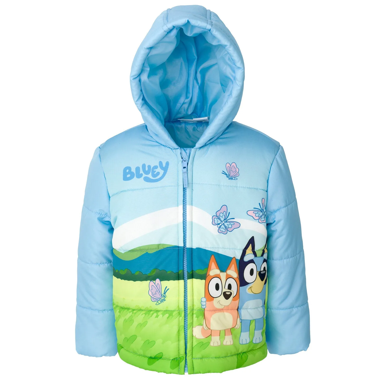 Bluey Zip Up Winter Coat Puffer Jacket