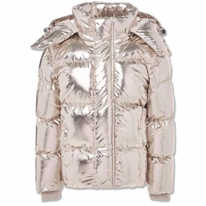 Boys Jordan Craig Metallic Hooded Bubble Jacket (Gold) 91542MB