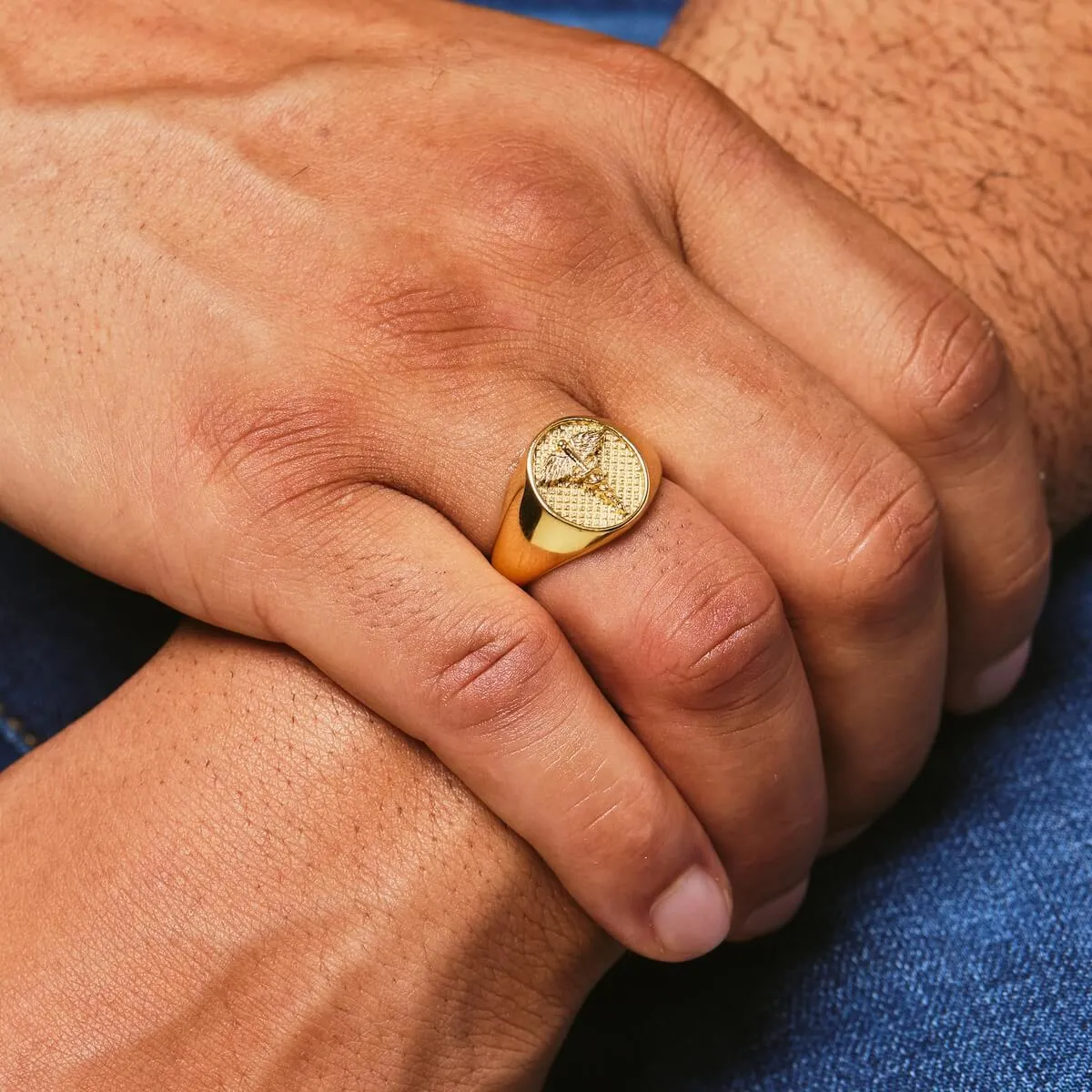 Caduceus Ring - Gold