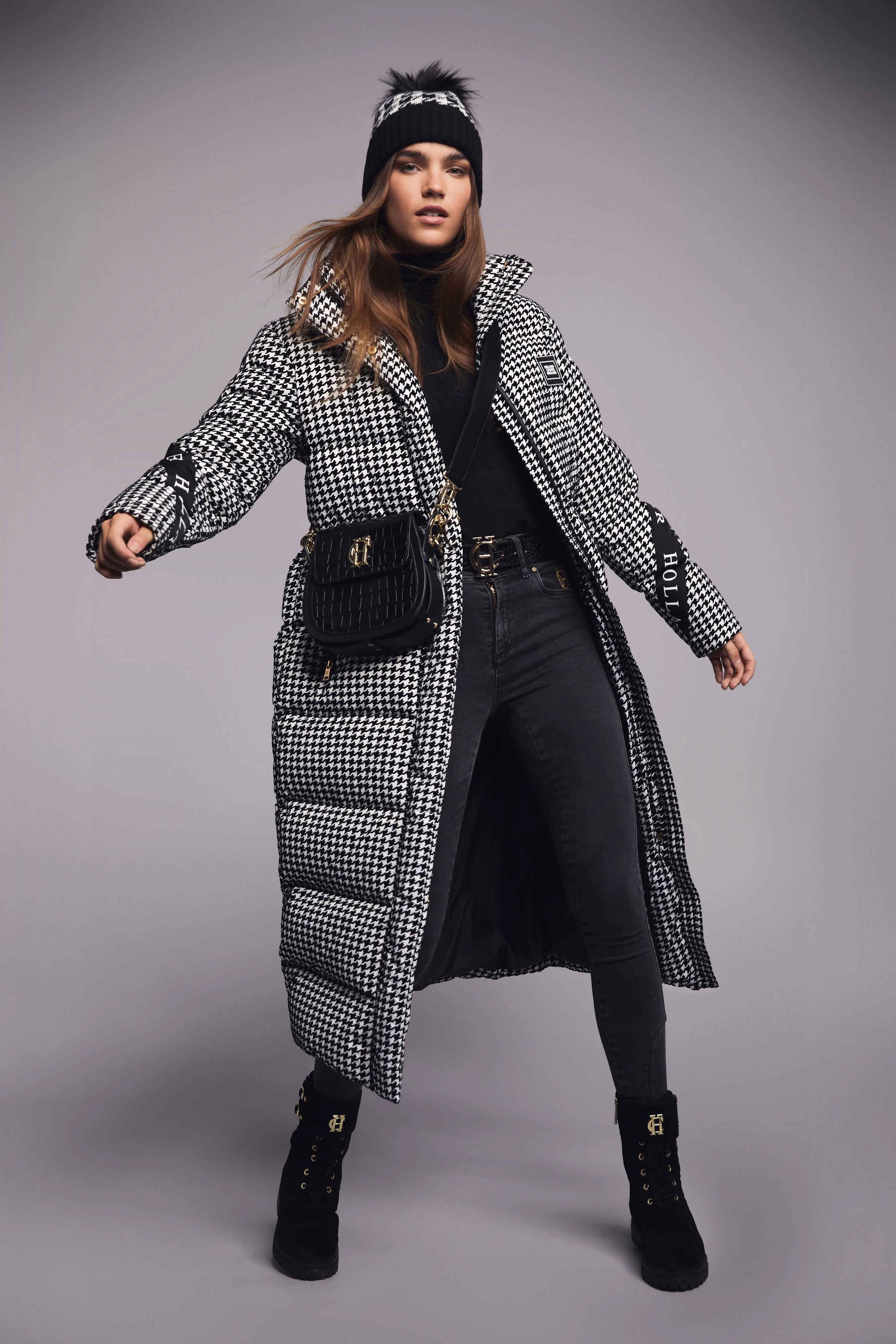 Camden Longline Coat (Houndstooth)