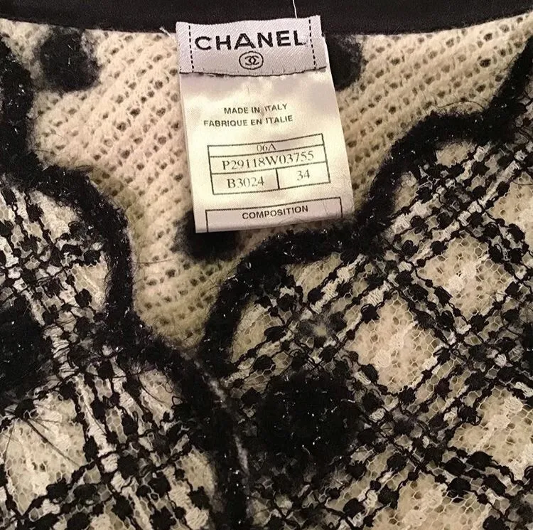 Chanel 06A 2006 Fall scalloped cotton tweed cardigan knit Sweater Jacket FR 34 US 2