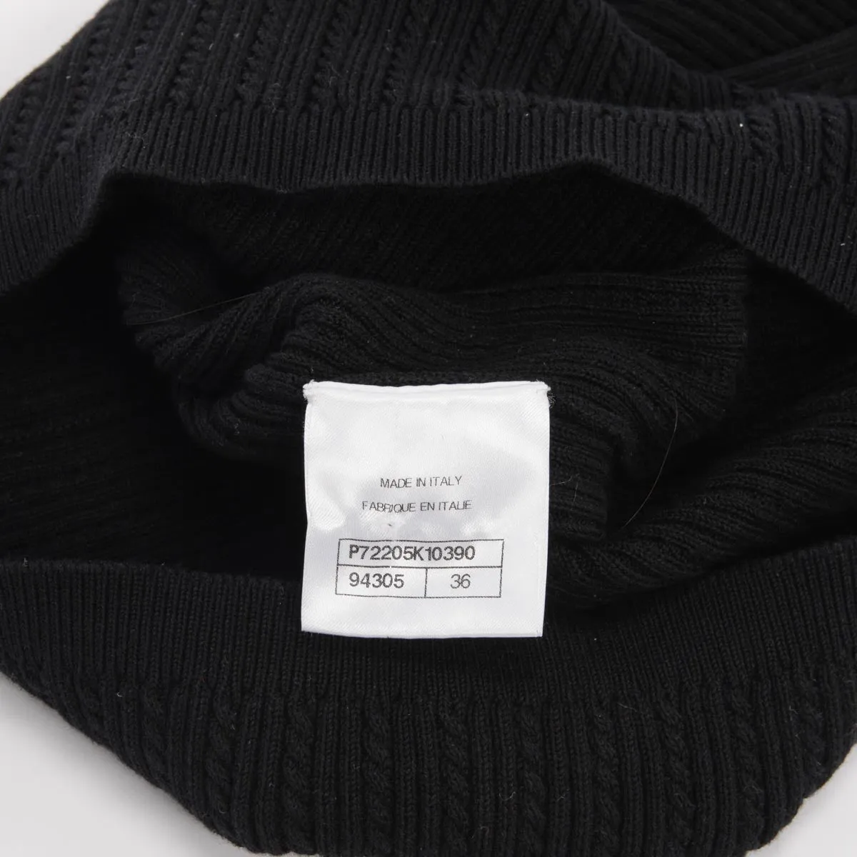 Chanel Black Cable Knit CC Singlet Top FR 36