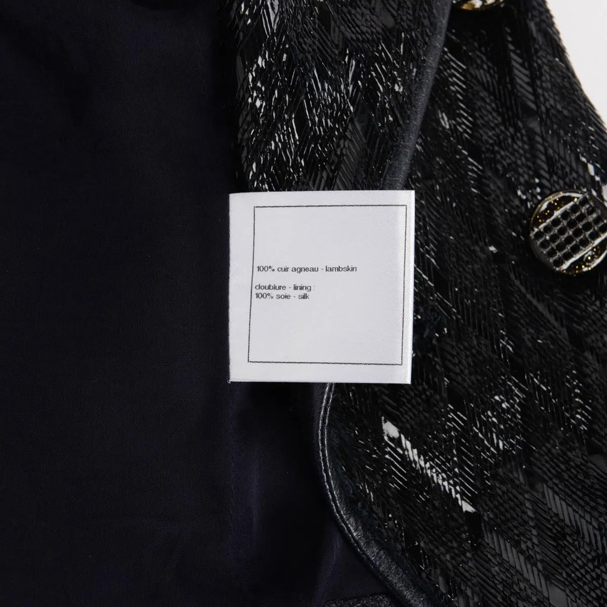 Chanel Navy Lambskin Laser Cut Vest FR 42