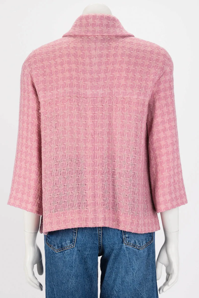 Chanel Pink Boucle Tweed Gripoix Jacket FR 36