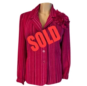 Chanel Pink Chain Camelia Flower Jacket US 10/12