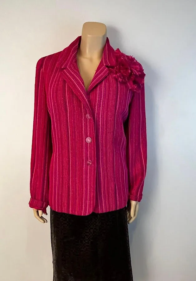 Chanel Pink Chain Camelia Flower Jacket US 10/12