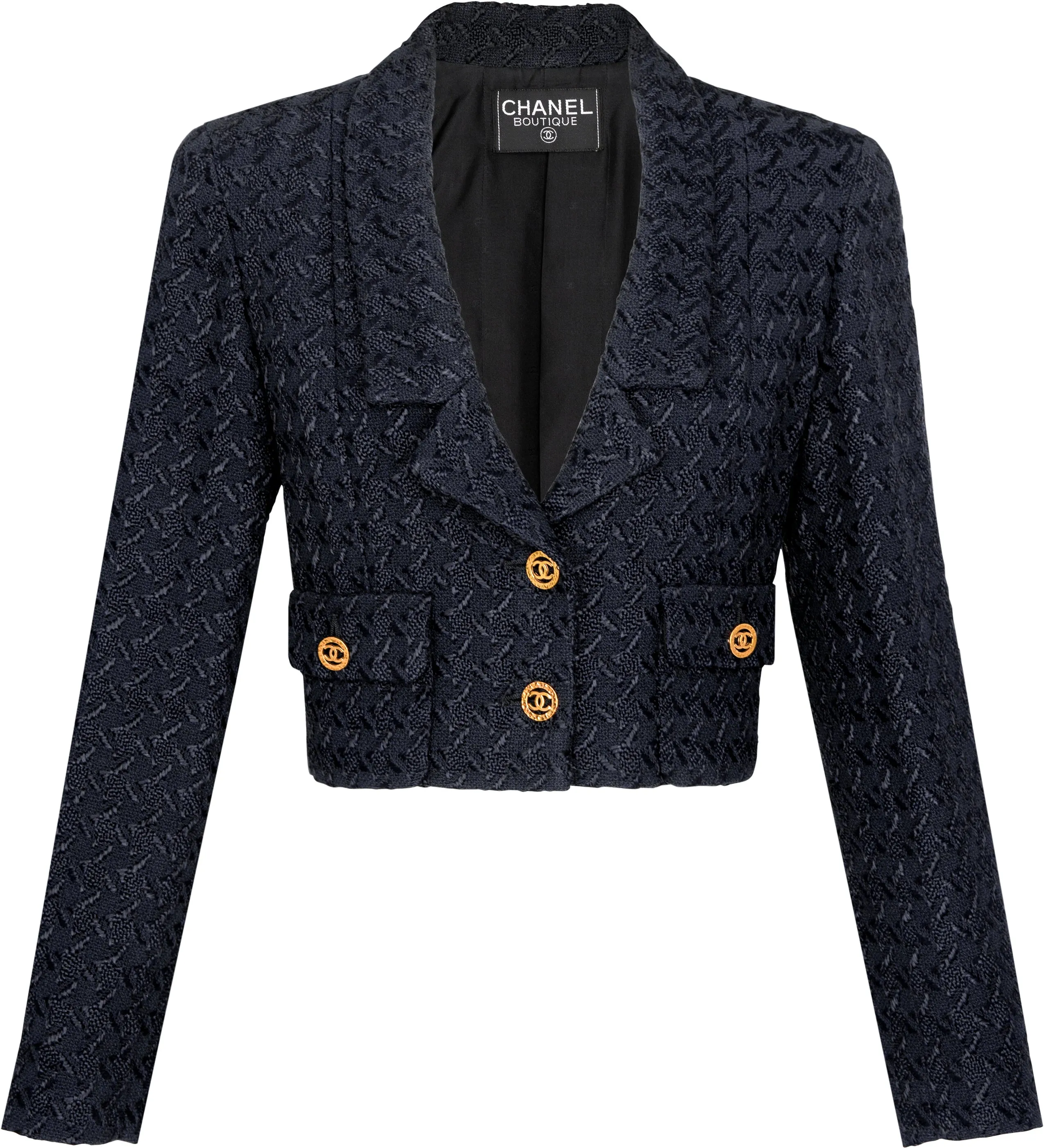 Chanel Spring 1993 Runway Cropped Tweed Blazer Jacket