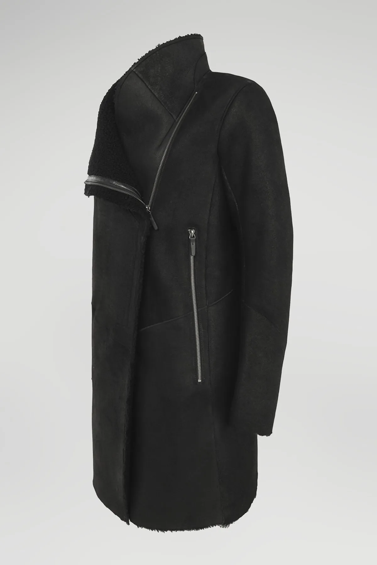 Chantal - Black Shearling Coat