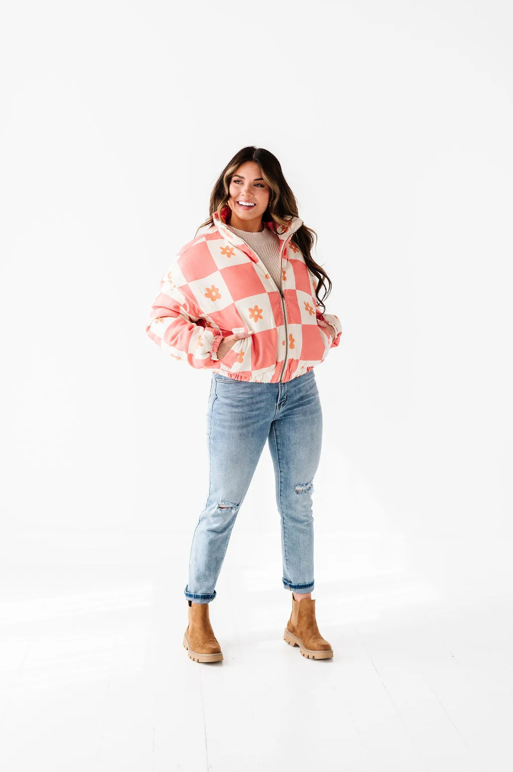 Check Out the Daisies Puffer Coat