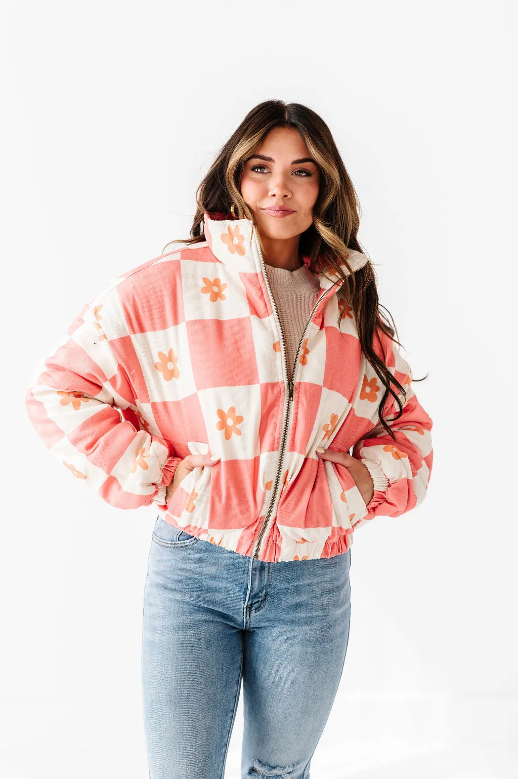 Check Out the Daisies Puffer Coat