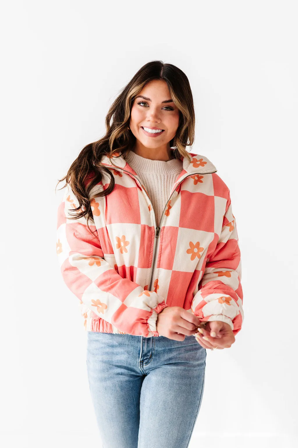 Check Out the Daisies Puffer Coat