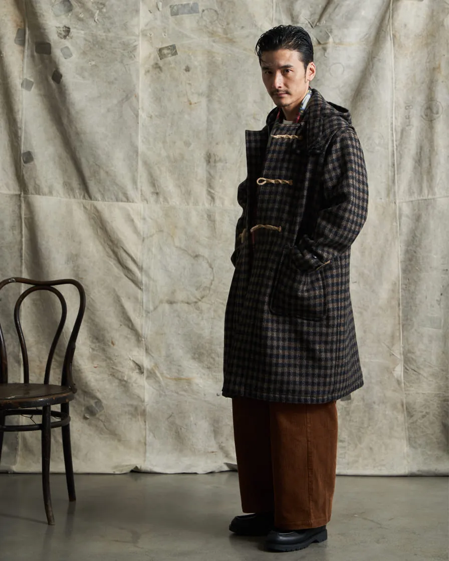 Checked Melton Wool Duffle Coat