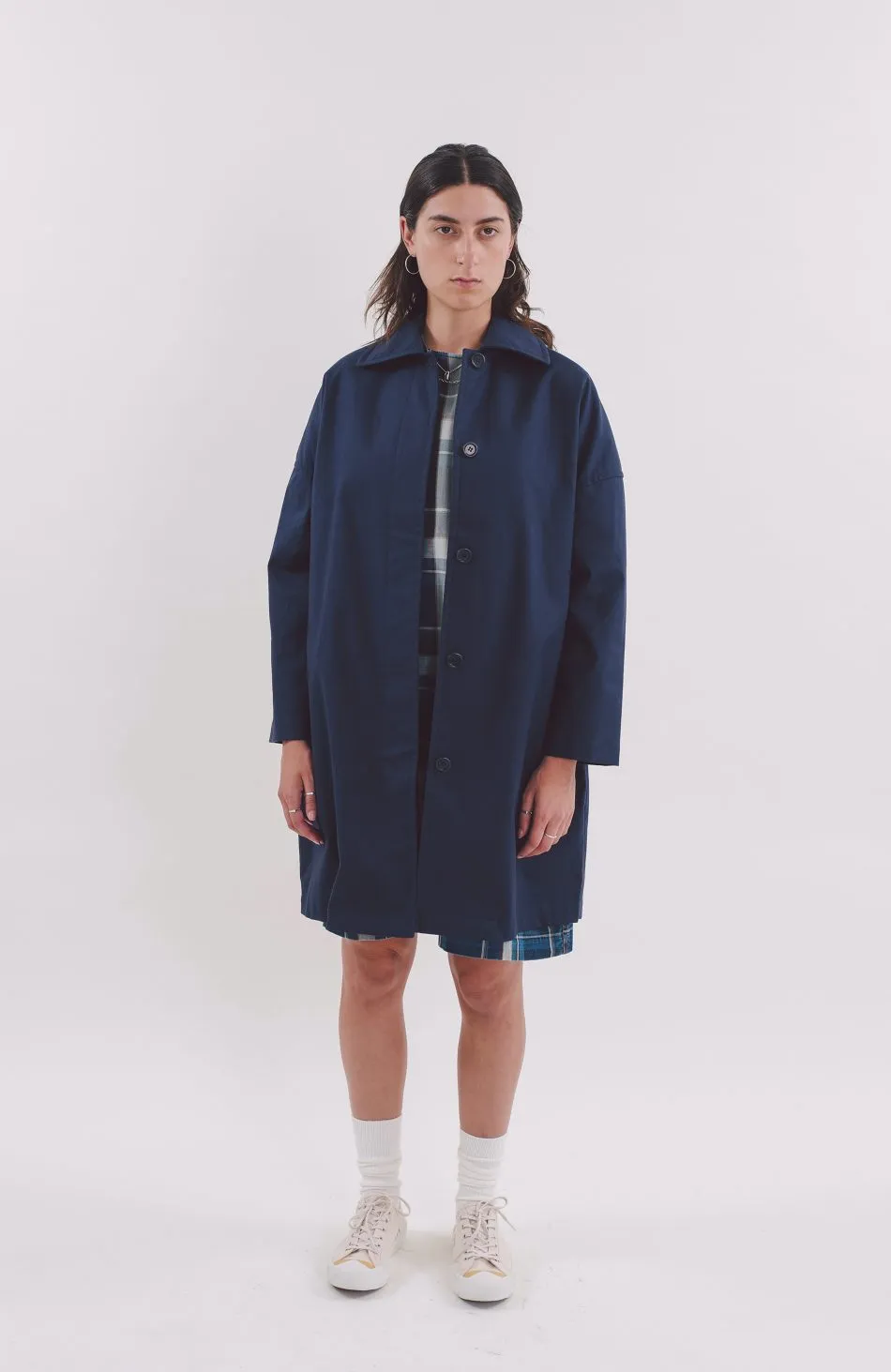 Cocoon Coat - Navy