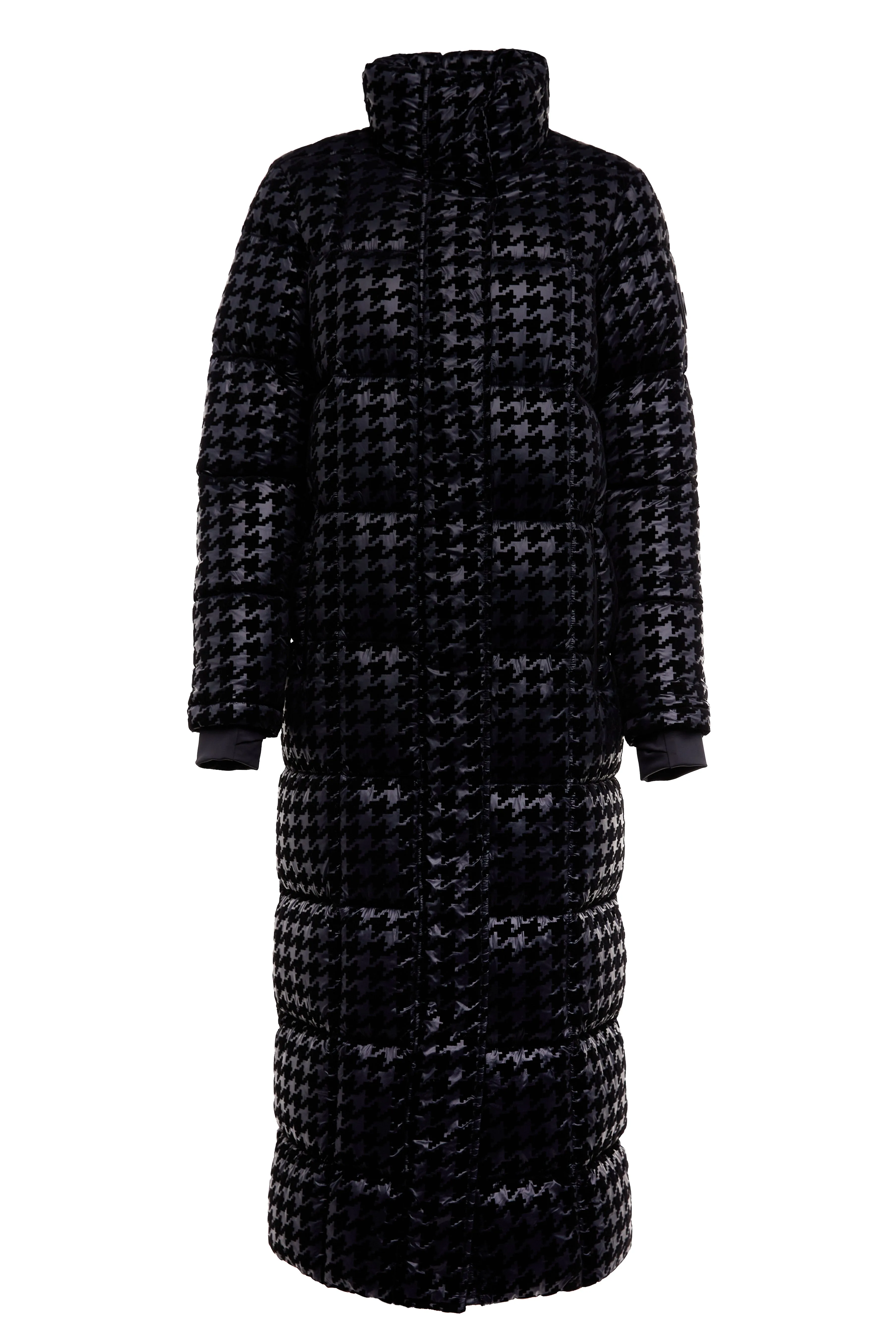 Crawford Longline Coat (Mono Houndstooth)