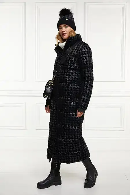 Crawford Longline Coat (Mono Houndstooth)