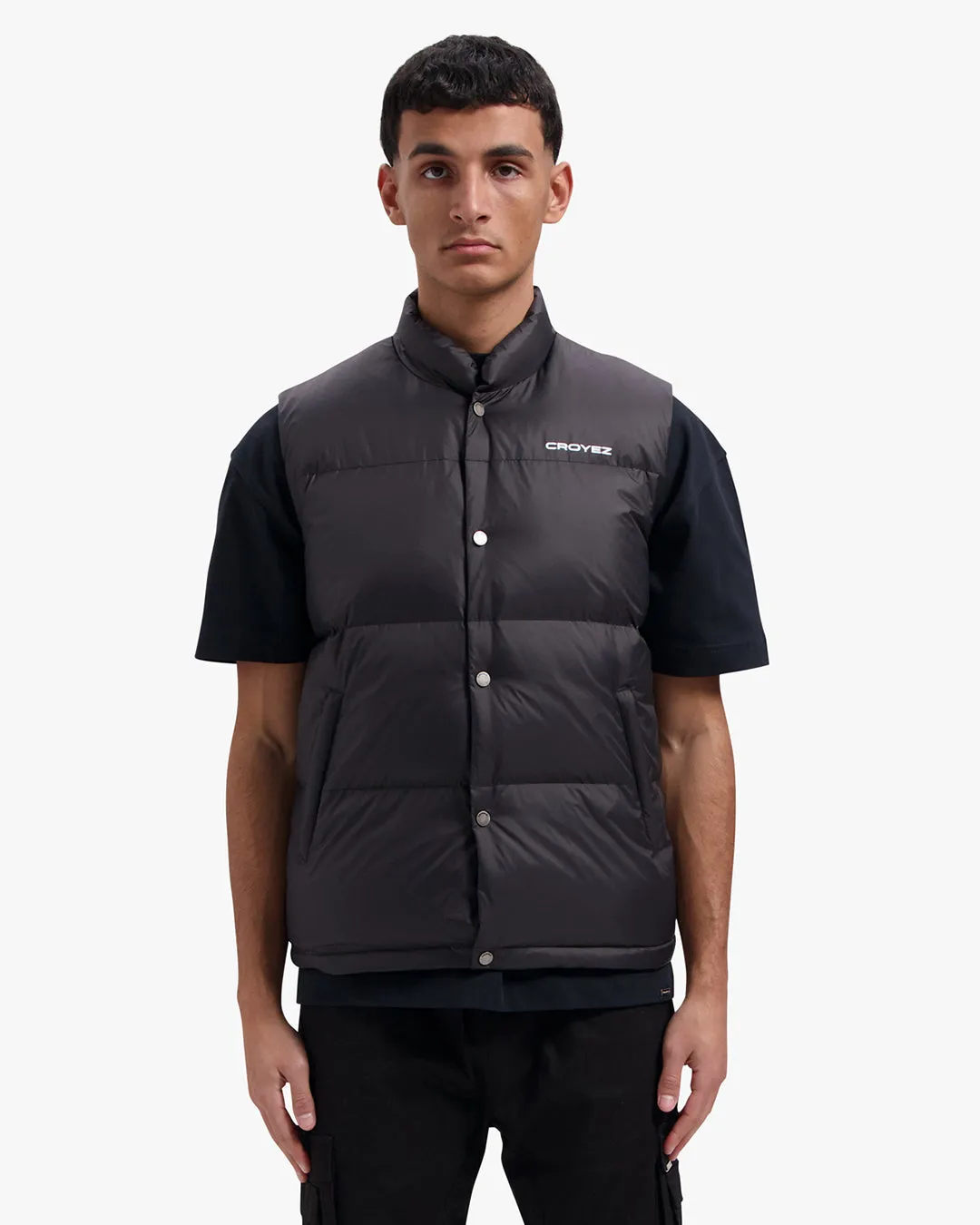 CROYEZ ORGANETTO PUFFER VEST - BLACK