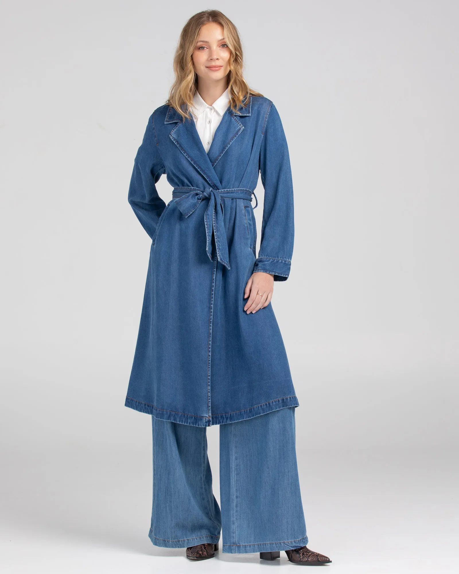 Denim Trench Coat - Brando Denim