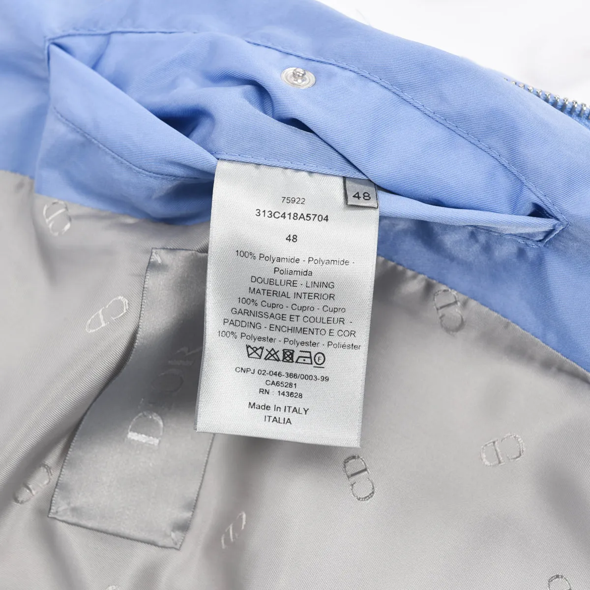 Dior x ERL Blue Nylon Cannage Jacket FR 48