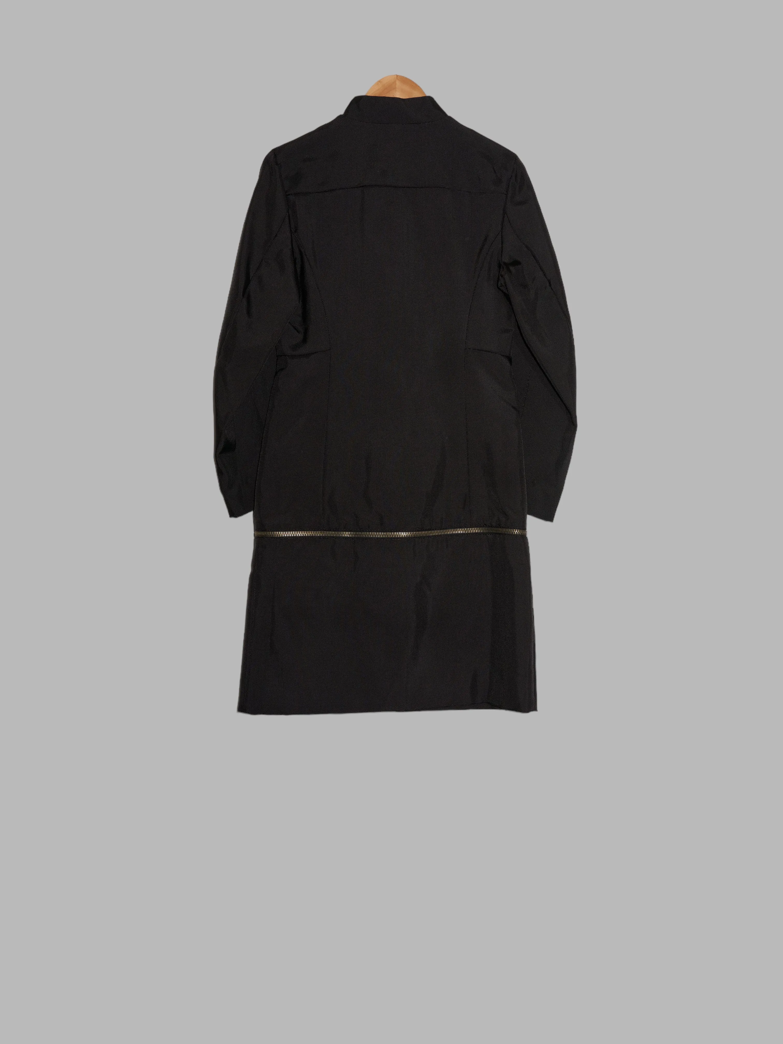 Dirk Bikkembergs winter 1996 black ballistic nylon three length coat - size 40