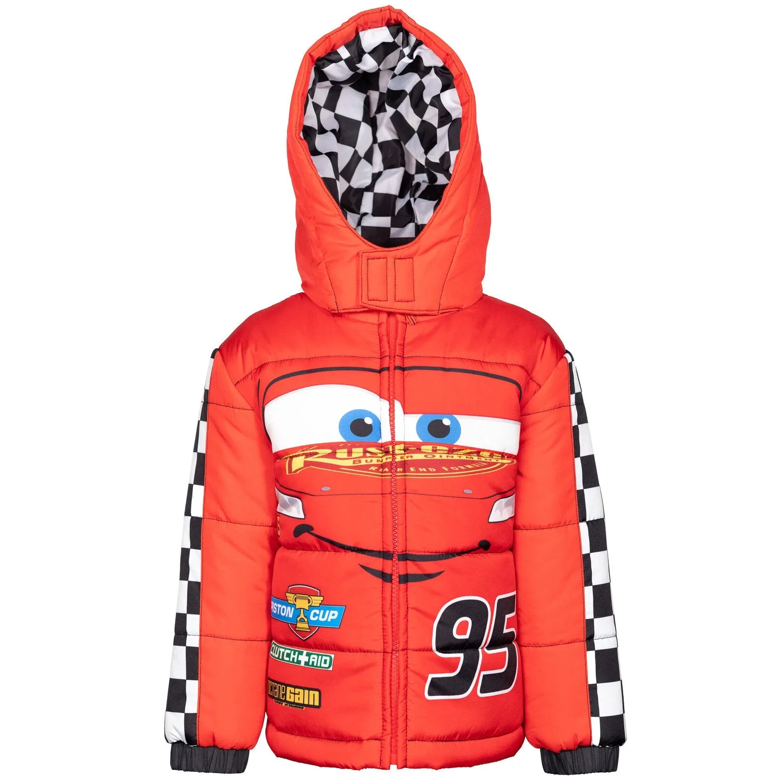 Disney Cars Lightning McQueen Zip Up Winter Coat Puffer Jacket