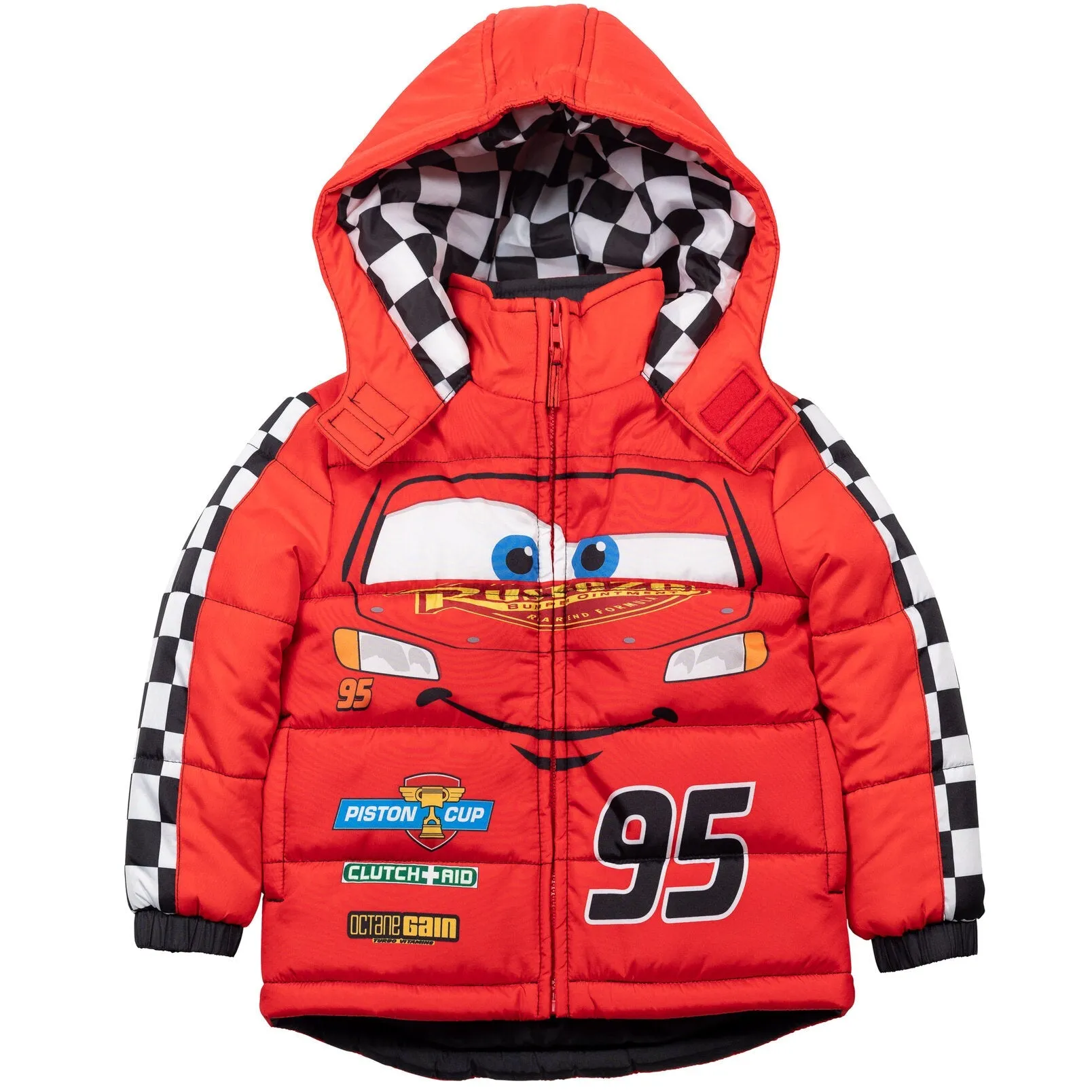 Disney Cars Lightning McQueen Zip Up Winter Coat Puffer Jacket