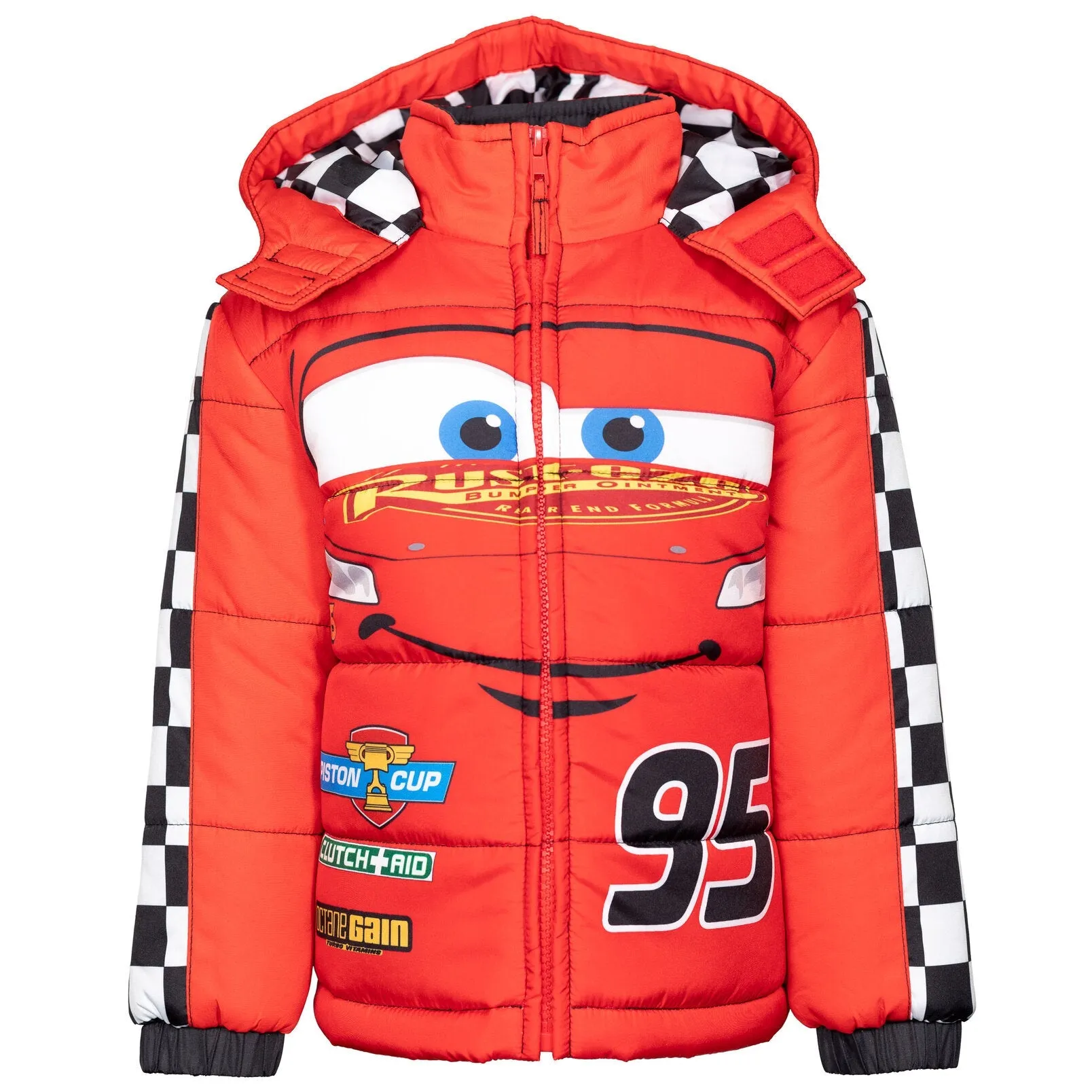 Disney Cars Lightning McQueen Zip Up Winter Coat Puffer Jacket