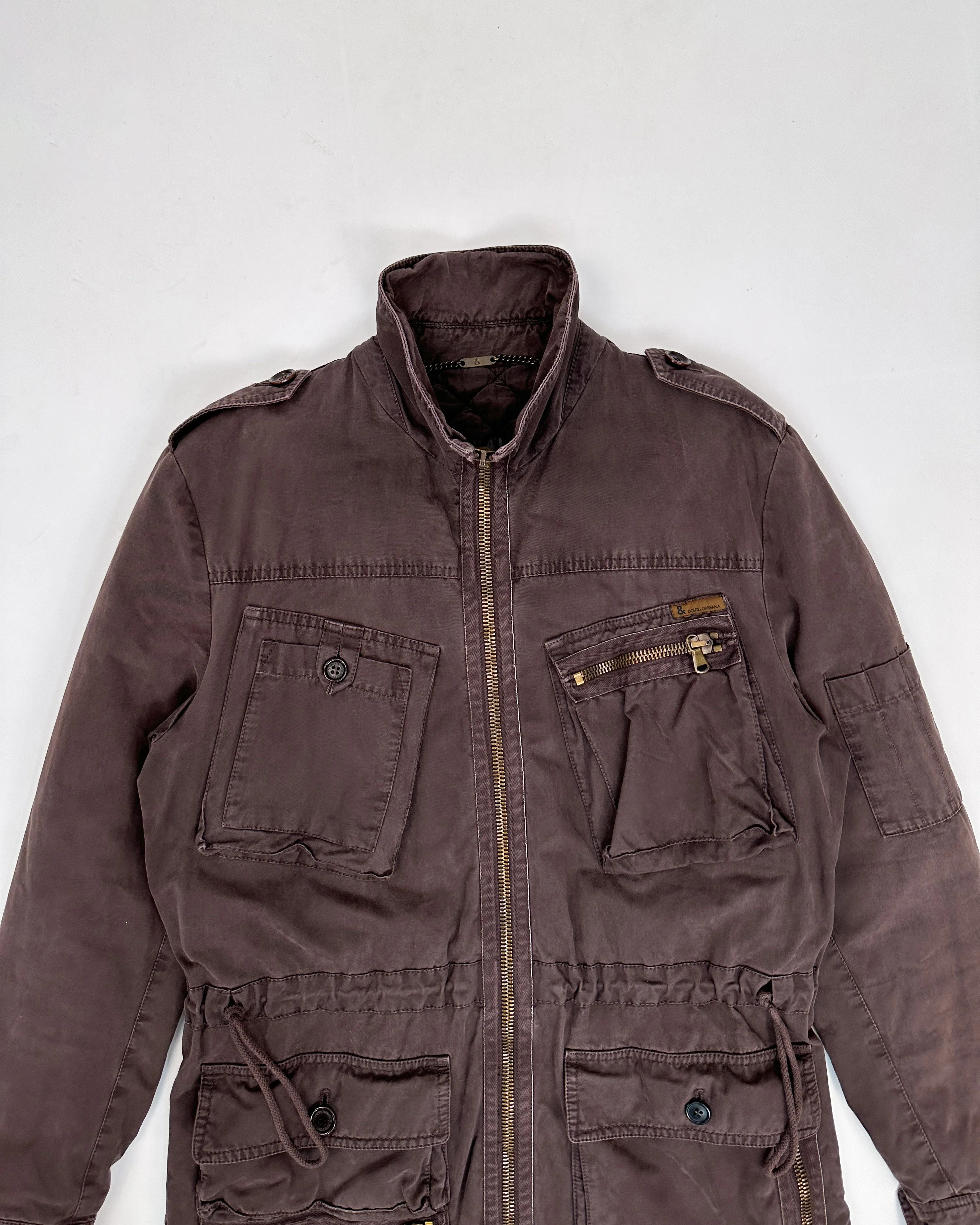 Dolce & Gabbana Chocolate Brown Utility Coat 1990's