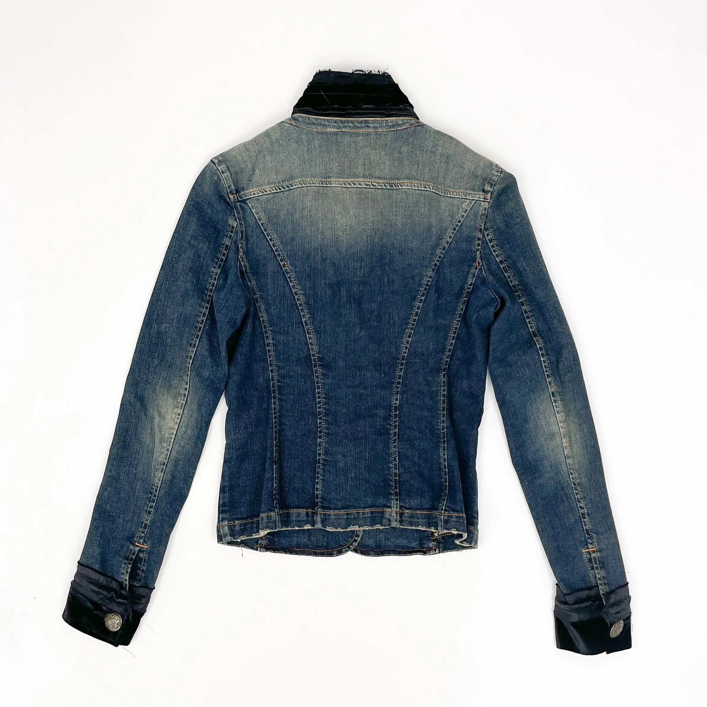 Dolce & Gabbana Denim Velour Collar Jacket 2000's