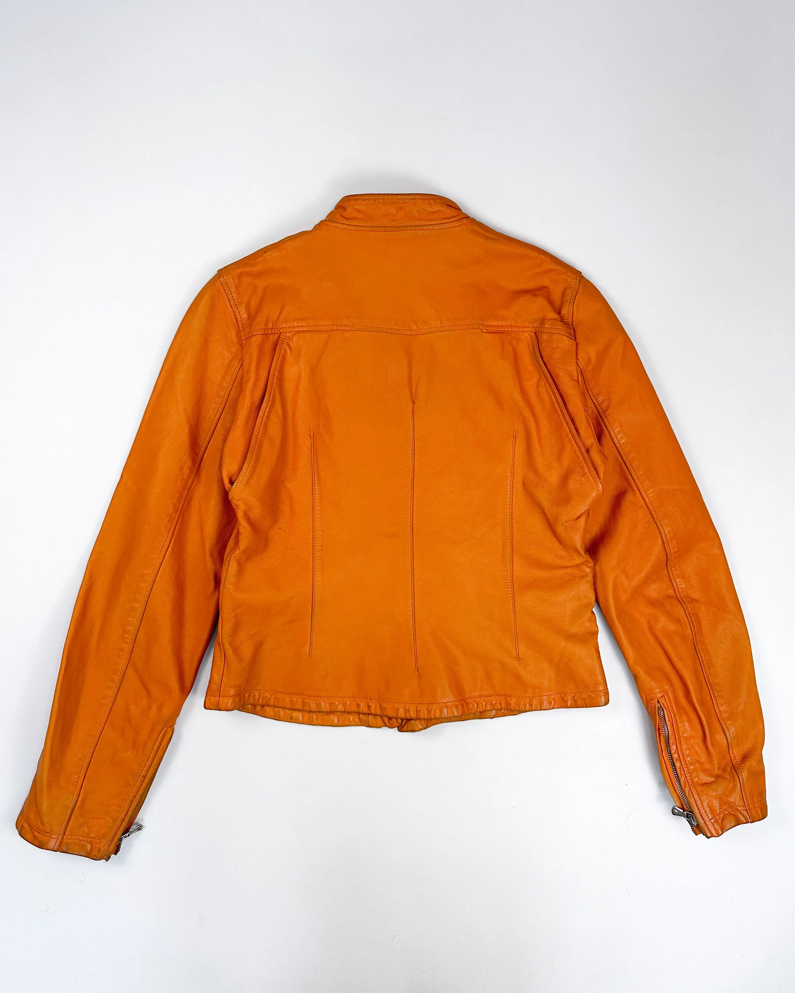 Dolce & Gabbana Orange Leather Jacket 2000's